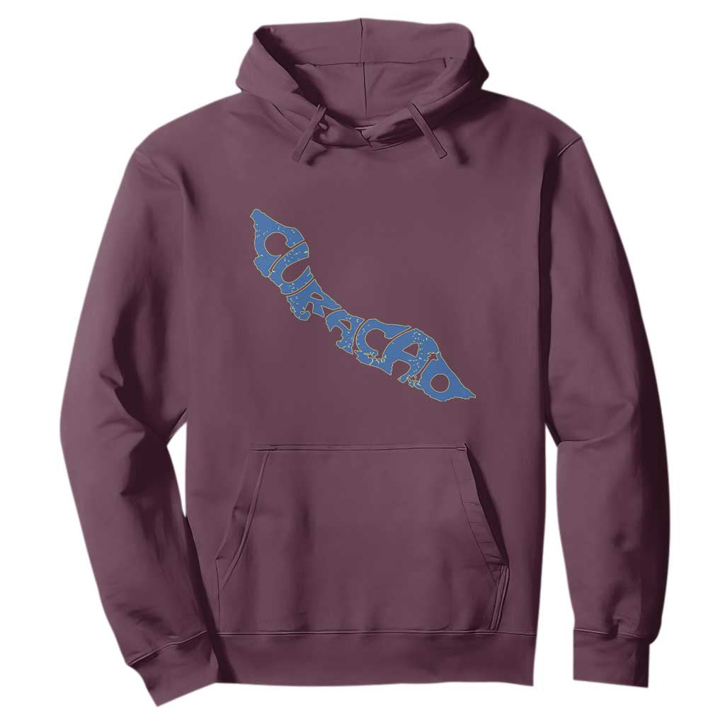 Curacao Flag Map Pride Hoodie Proud Curacaoan Heritage Gift TS12 Maroon Print Your Wear