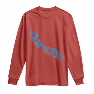 Curacao Flag Map Pride Long Sleeve Shirt Proud Curacaoan Heritage Gift TS12 Red Print Your Wear