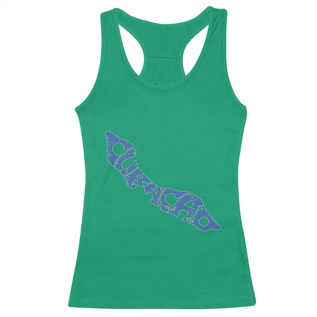Curacao Flag Map Pride Racerback Tank Top Proud Curacaoan Heritage Gift TS12 Irish Green Print Your Wear