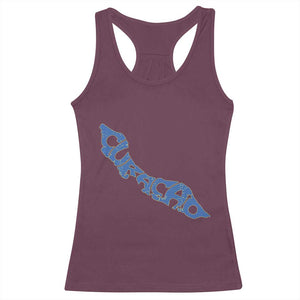Curacao Flag Map Pride Racerback Tank Top Proud Curacaoan Heritage Gift TS12 Maroon Print Your Wear