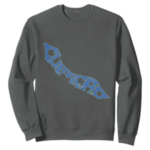 Curacao Flag Map Pride Sweatshirt Proud Curacaoan Heritage Gift TS12 Dark Heather Print Your Wear