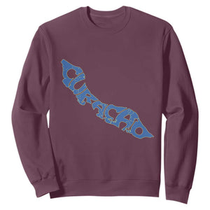 Curacao Flag Map Pride Sweatshirt Proud Curacaoan Heritage Gift TS12 Maroon Print Your Wear