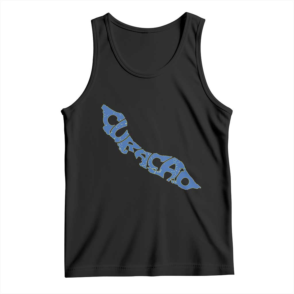 Curacao Flag Map Pride Tank Top Proud Curacaoan Heritage Gift TS12 Black Print Your Wear