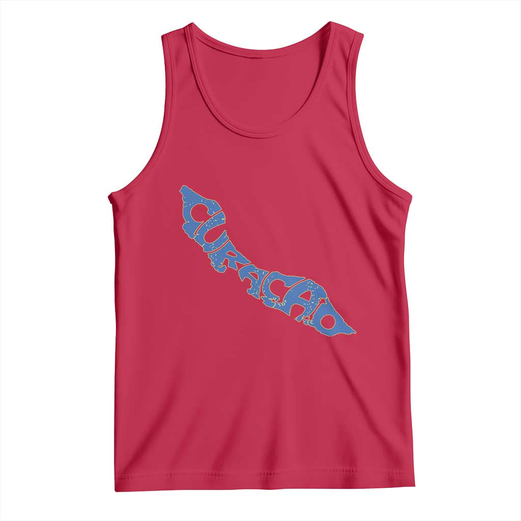 Curacao Flag Map Pride Tank Top Proud Curacaoan Heritage Gift TS12 Red Print Your Wear