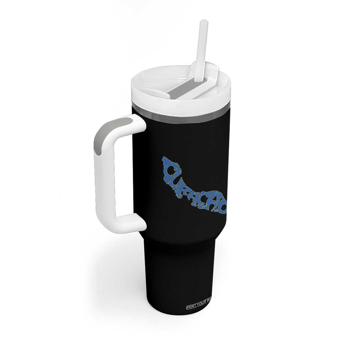 Curacao Flag Map Pride Tumbler With Handle Proud Curacaoan Heritage Gift TS12 Print Your Wear