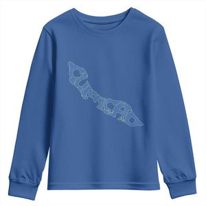 Curacao Flag Map Pride Youth Sweatshirt Proud Curacaoan Heritage Gift TS12 Royal Blue Print Your Wear