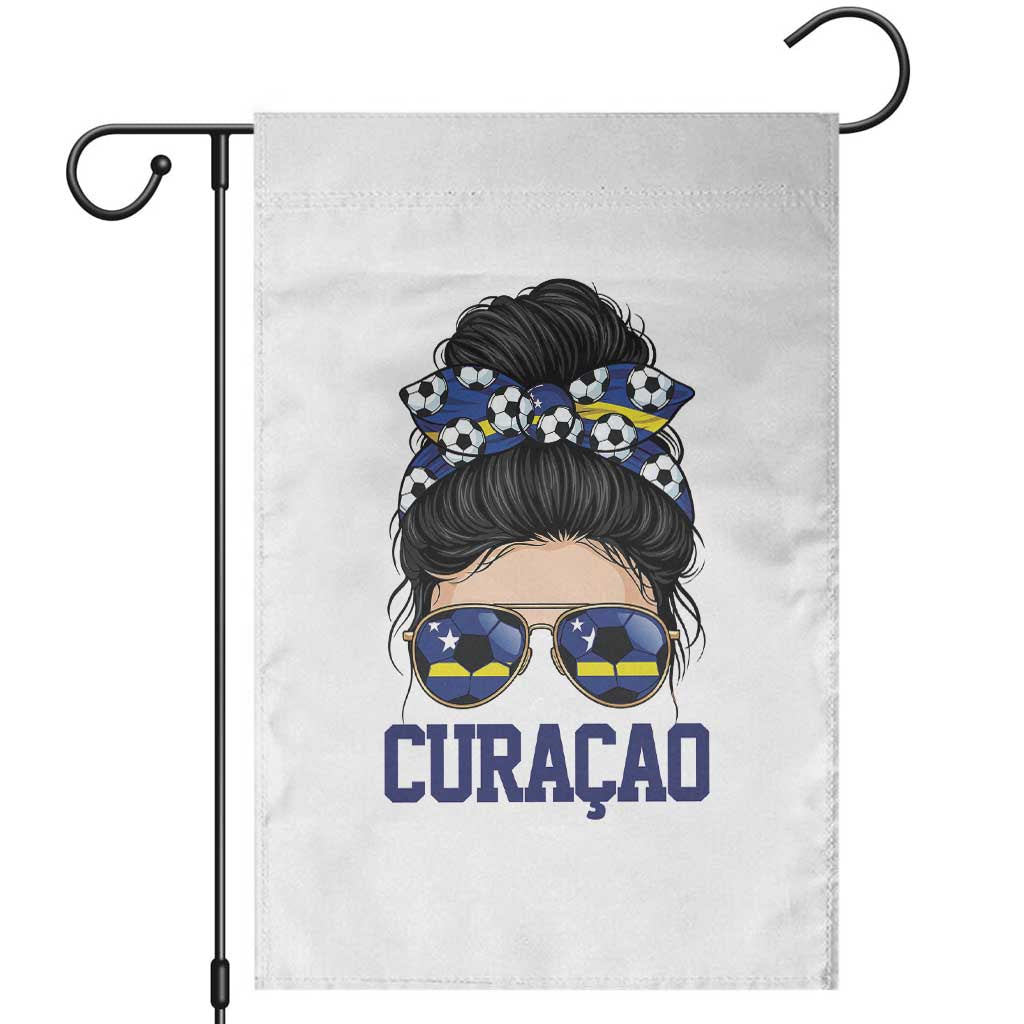 Curacao Soccer Messy Bun Girl Garden Flag Proud Curacaoan Heritage Gift TS12 White Print Your Wear