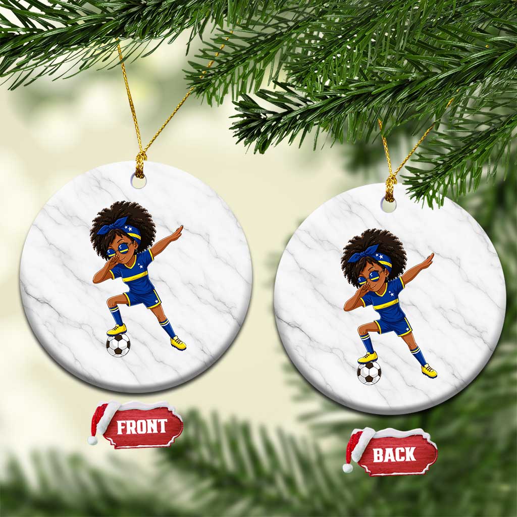 Funny Curacao Soccer Girl Ceramic Ornament Dabbing Football Fan Gift TS12 1pc White Marble Print Your Wear
