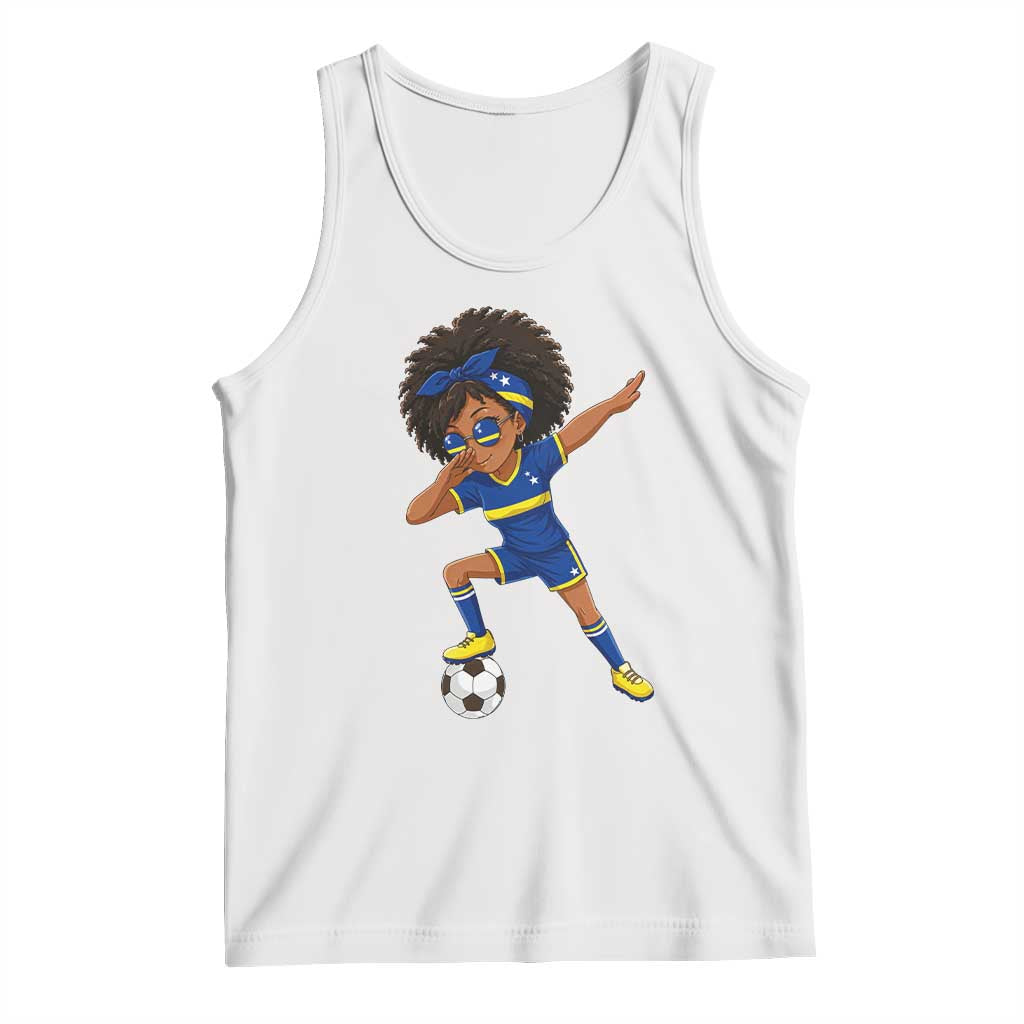 Funny Curacao Soccer Girl Tank Top Dabbing Football Fan Gift TS12 White Print Your Wear