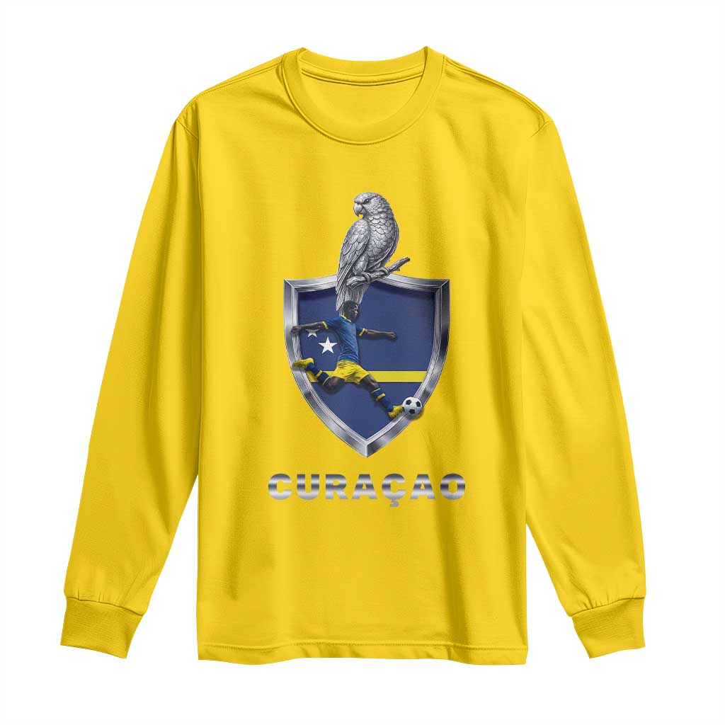 Supporting Curacao Soccer 2026 Long Sleeve Shirt Caribbean Team Pride Gift TS12 Daisy Print Your Wear