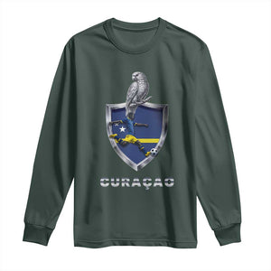 Supporting Curacao Soccer 2026 Long Sleeve Shirt Caribbean Team Pride Gift TS12 Dark Forest Green Print Your Wear