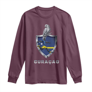 Supporting Curacao Soccer 2026 Long Sleeve Shirt Caribbean Team Pride Gift TS12 Maroon Print Your Wear