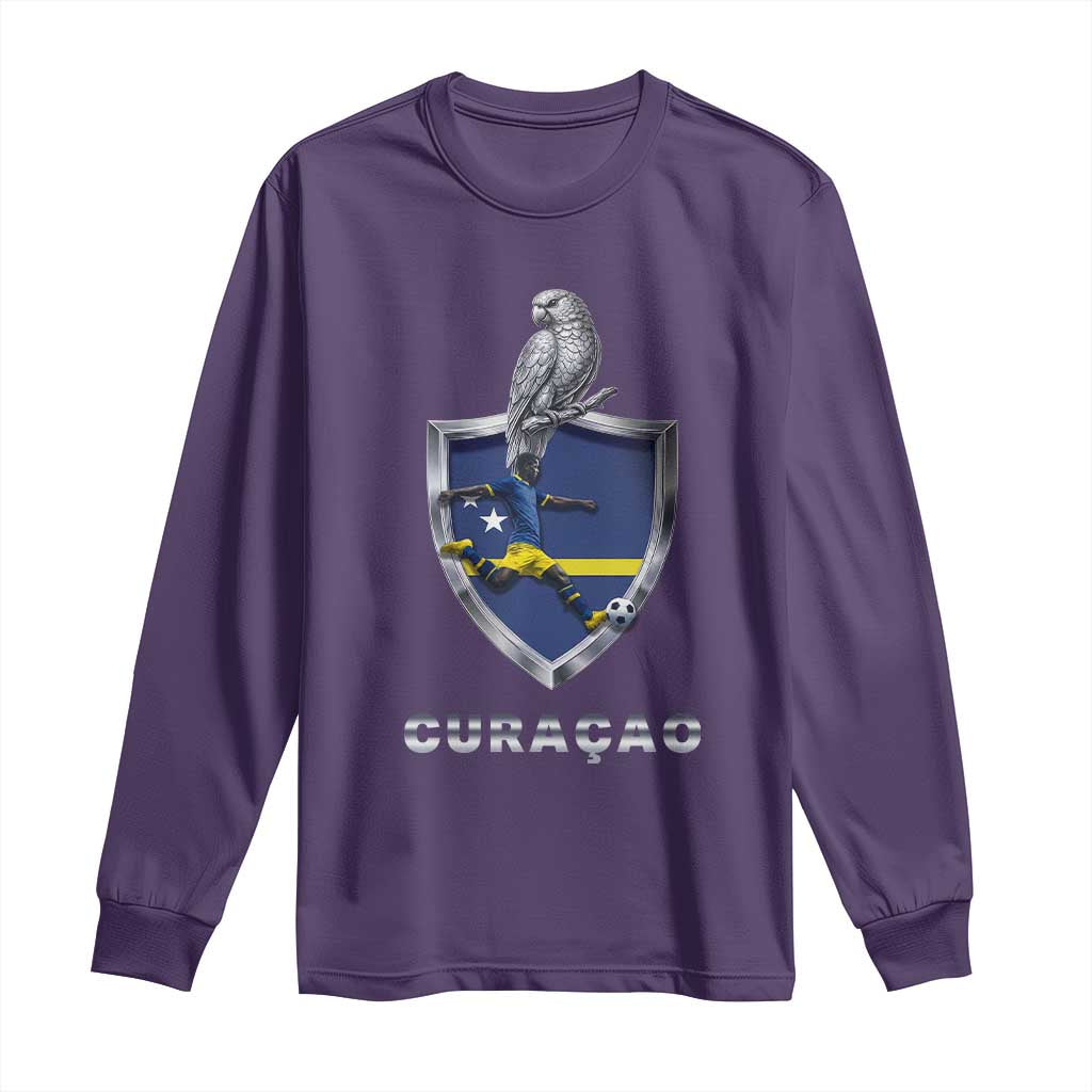 Supporting Curacao Soccer 2026 Long Sleeve Shirt Caribbean Team Pride Gift TS12 Purple Print Your Wear