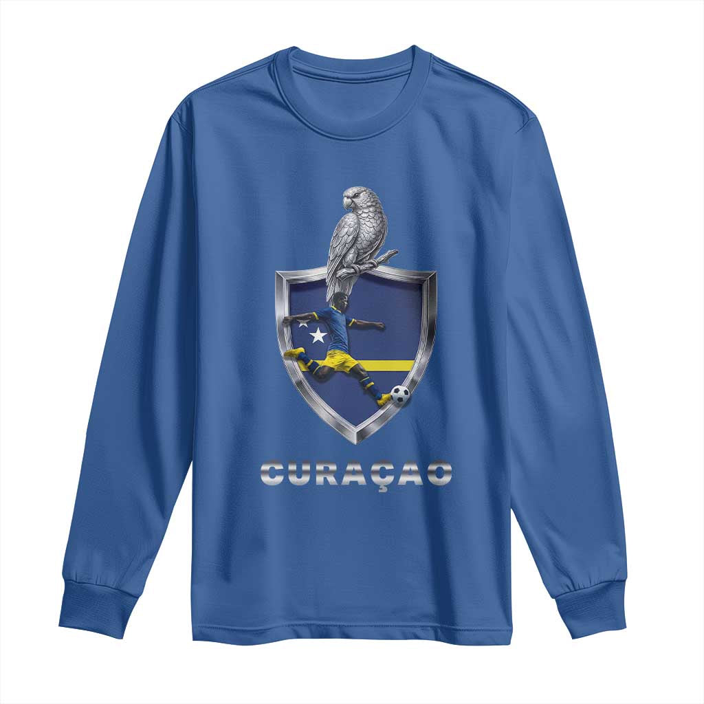 Supporting Curacao Soccer 2026 Long Sleeve Shirt Caribbean Team Pride Gift TS12 Royal Blue Print Your Wear