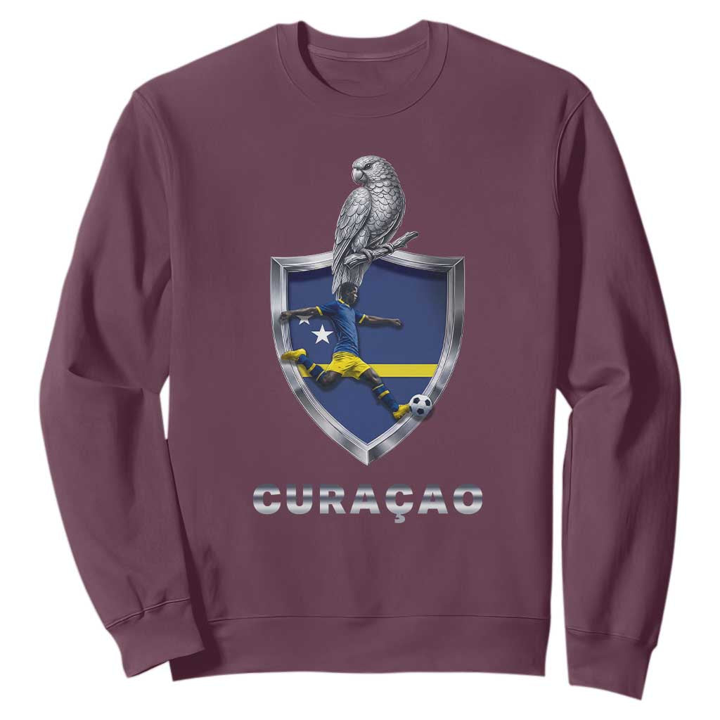 Supporting Curacao Soccer 2026 Sweatshirt Caribbean Team Pride Gift TS12 Maroon Print Your Wear