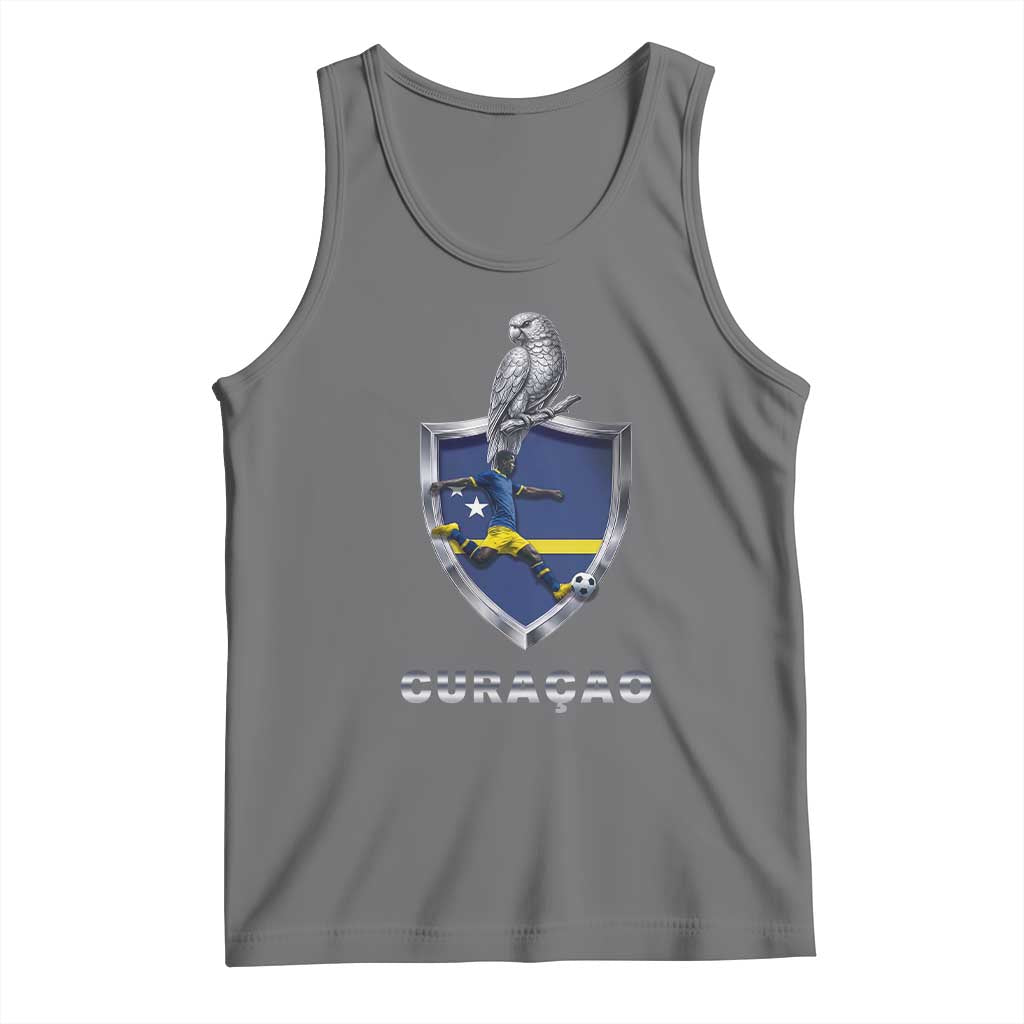 Supporting Curacao Soccer 2026 Tank Top Caribbean Team Pride Gift TS12 Black Heather Print Your Wear
