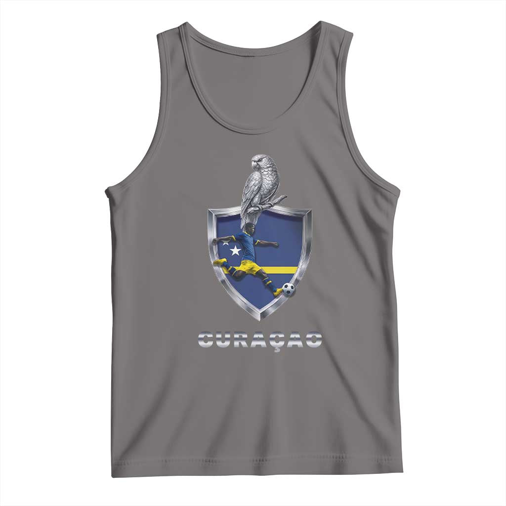 Supporting Curacao Soccer 2026 Tank Top Caribbean Team Pride Gift TS12 Deep Heather Print Your Wear