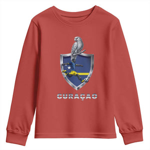 Supporting Curacao Soccer 2026 Youth Sweatshirt Caribbean Team Pride Gift TS12 Red Print Your Wear