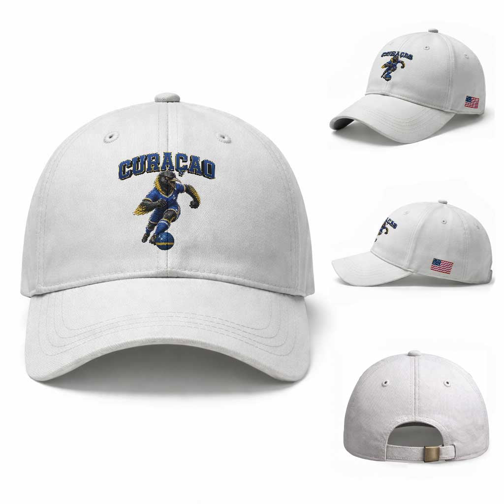 Funny Curacao Bird Soccer Lover Baseball Cap Caribbean Island Gift TS12 Baseball Cap Universal Fit White Print Your Wear