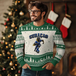 Funny Curacao Bird Soccer Lover Ugly Christmas Sweater Caribbean Island Gift TS12 Beige Green Print Your Wear