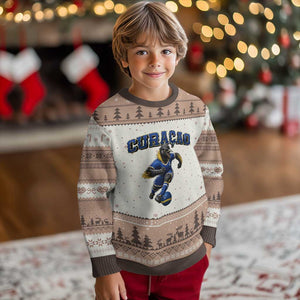 Funny Curacao Bird Soccer Lover Ugly Christmas Sweater Caribbean Island Gift TS12 Mocha Mousse Print Your Wear