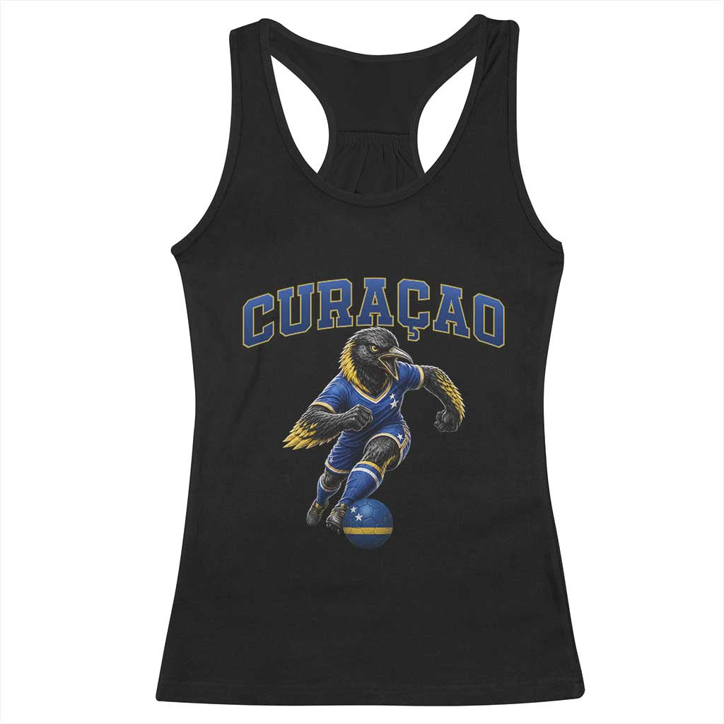 Funny Curacao Bird Soccer Lover Racerback Tank Top Caribbean Island Gift TS12 Black Print Your Wear
