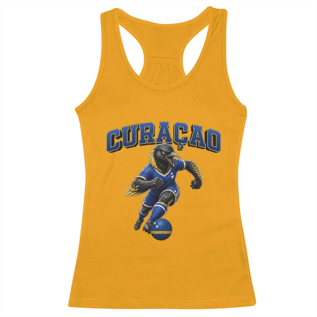 Funny Curacao Bird Soccer Lover Racerback Tank Top Caribbean Island Gift TS12 Gold Print Your Wear