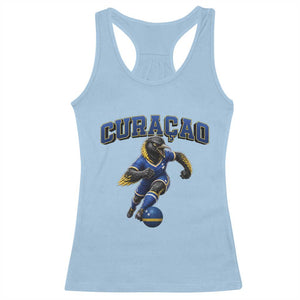 Funny Curacao Bird Soccer Lover Racerback Tank Top Caribbean Island Gift TS12 Light Blue Print Your Wear