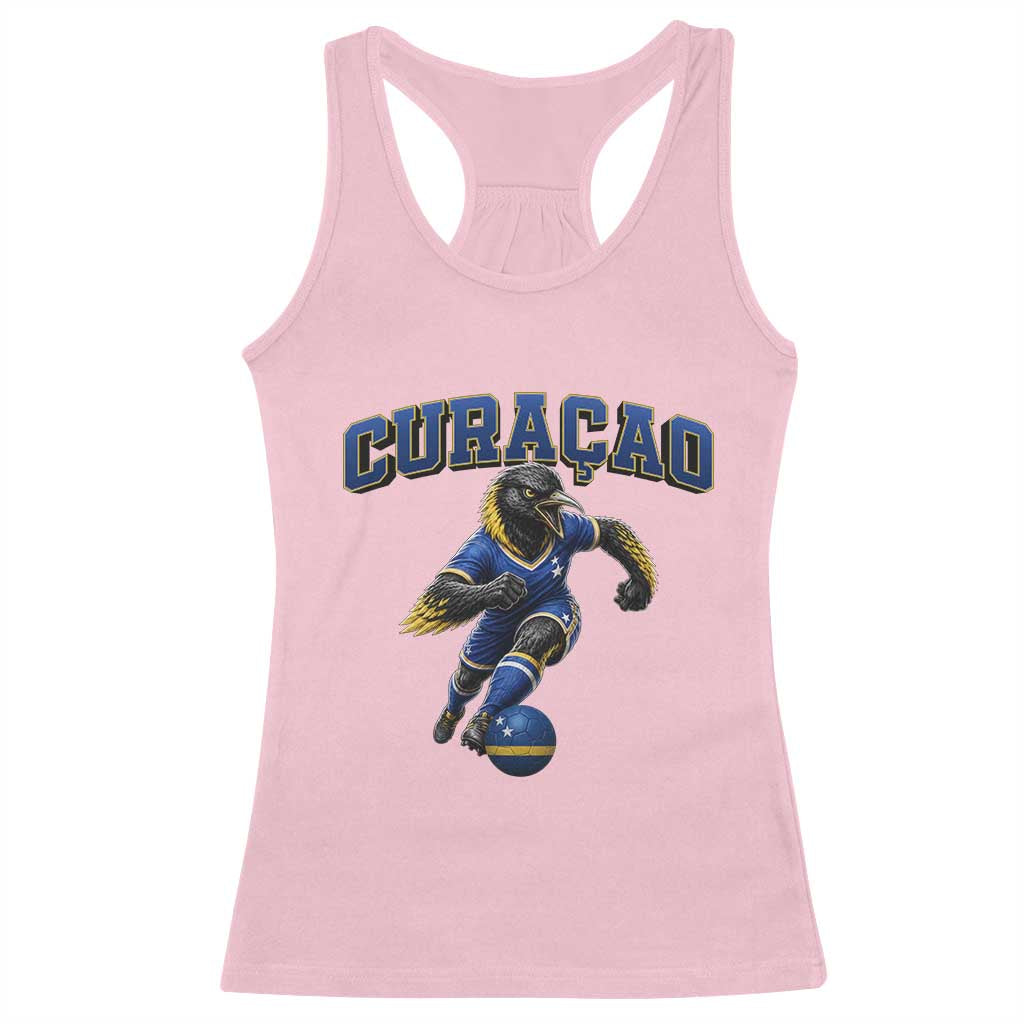 Funny Curacao Bird Soccer Lover Racerback Tank Top Caribbean Island Gift TS12 Light Pink Print Your Wear