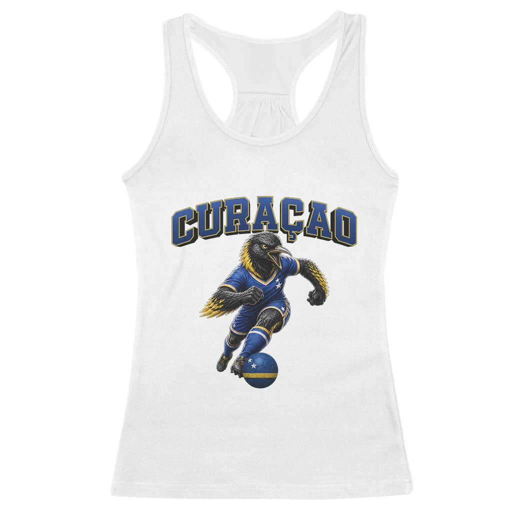 Funny Curacao Bird Soccer Lover Racerback Tank Top Caribbean Island Gift TS12 White Print Your Wear