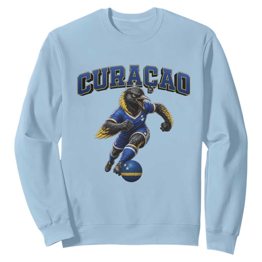 Funny Curacao Bird Soccer Lover Sweatshirt Caribbean Island Gift TS12 Light Blue Print Your Wear