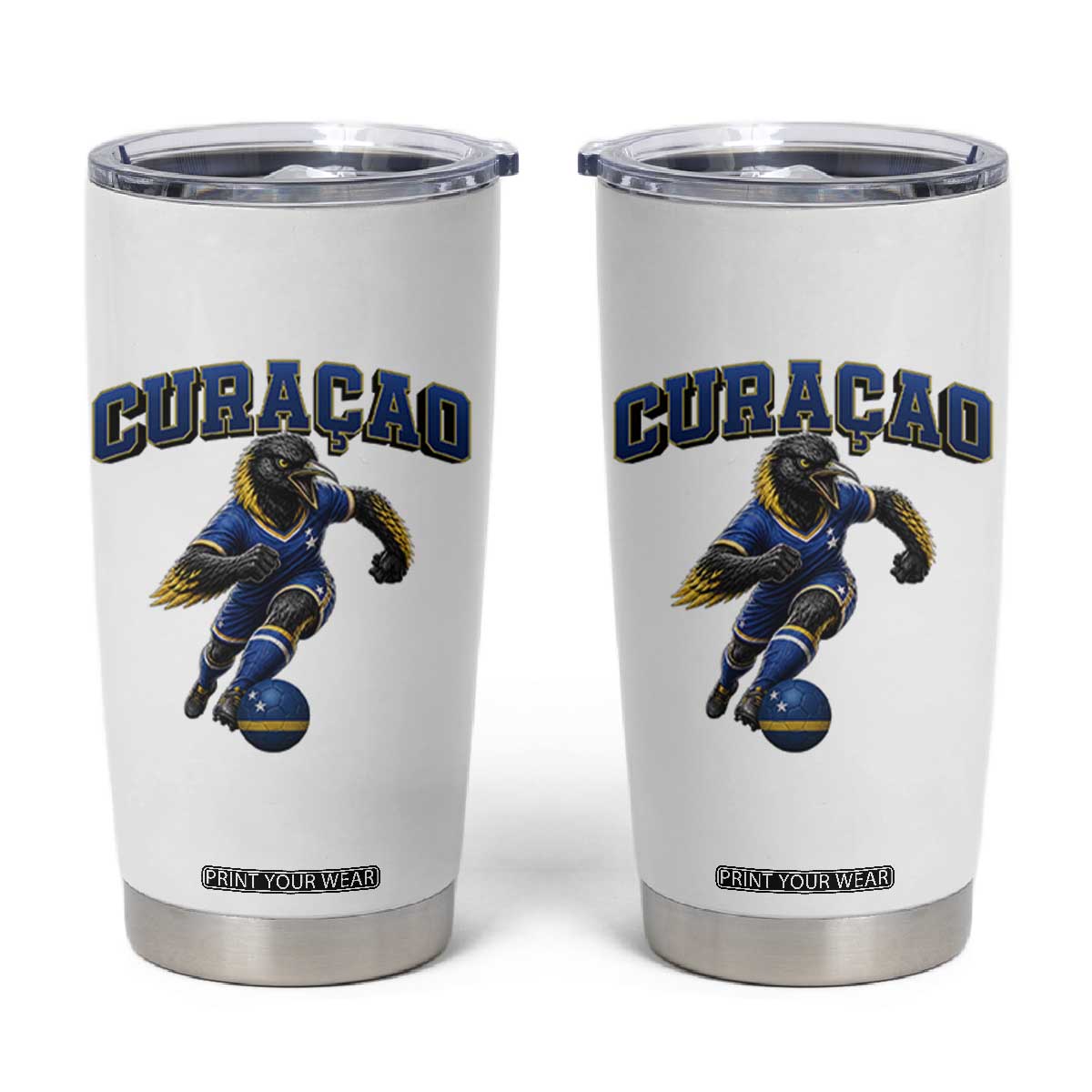 Funny Curacao Bird Soccer Lover Tumbler Cup Caribbean Island Gift TS12 White Print Your Wear