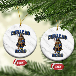 Curacao Warrior Football Fan Ceramic Ornament Proud Island Game Day Gift TS12 1pc White Marble Print Your Wear