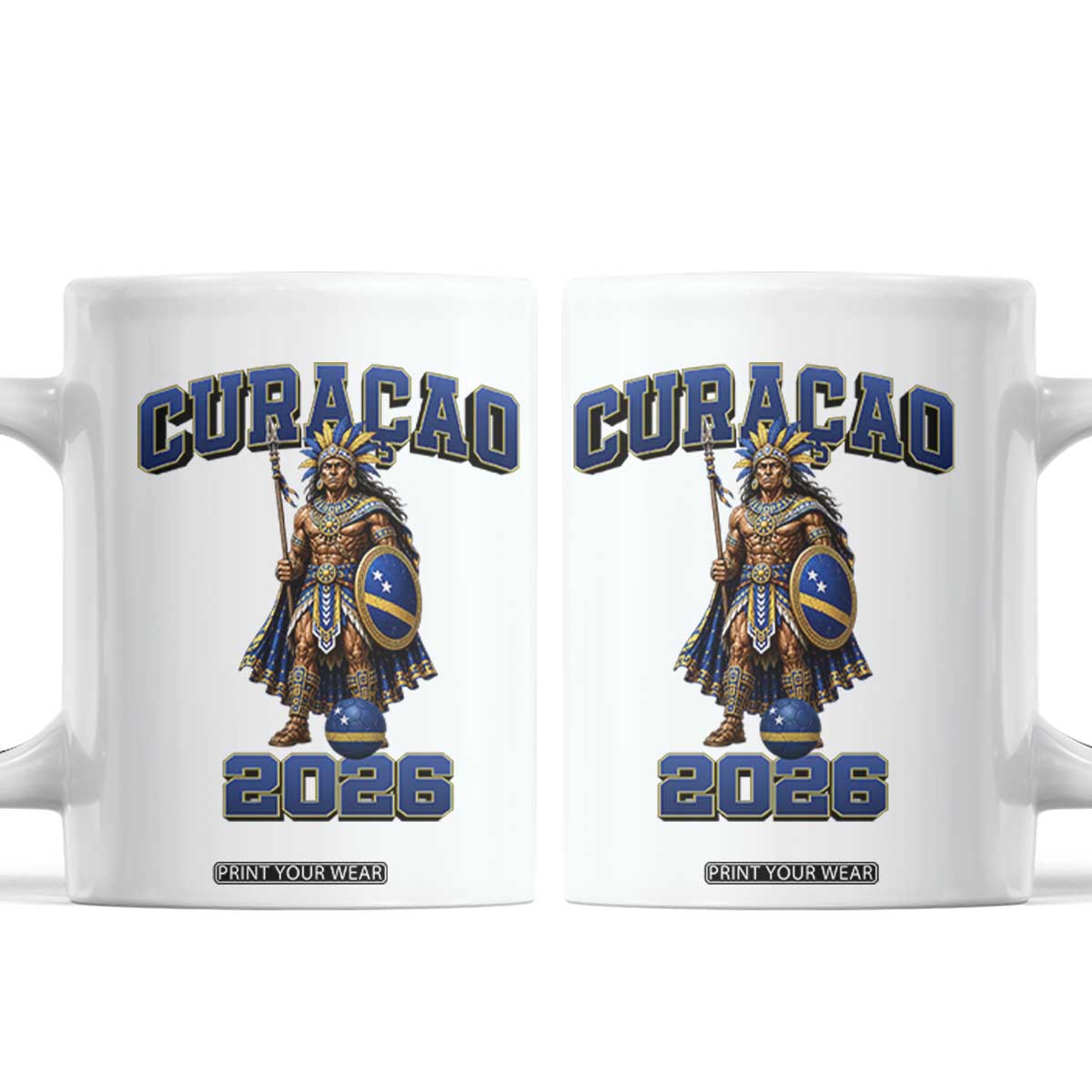 Curacao Warrior Football Fan Coffee Mug Proud Island Game Day Gift TS12 White Print Your Wear