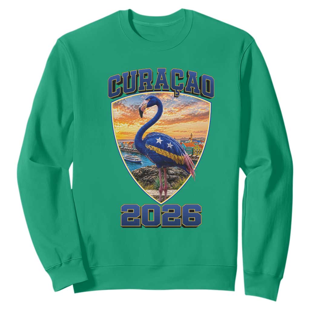 Funny Curacao Flamingo Soccer Lover Sweatshirt Caribbean Island Gift TS12 Irish Green Print Your Wear