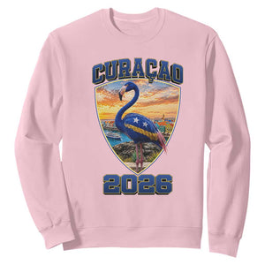 Funny Curacao Flamingo Soccer Lover Sweatshirt Caribbean Island Gift TS12 Light Pink Print Your Wear