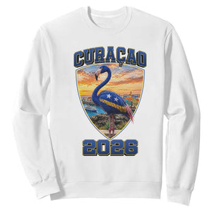 Funny Curacao Flamingo Soccer Lover Sweatshirt Caribbean Island Gift TS12 White Print Your Wear