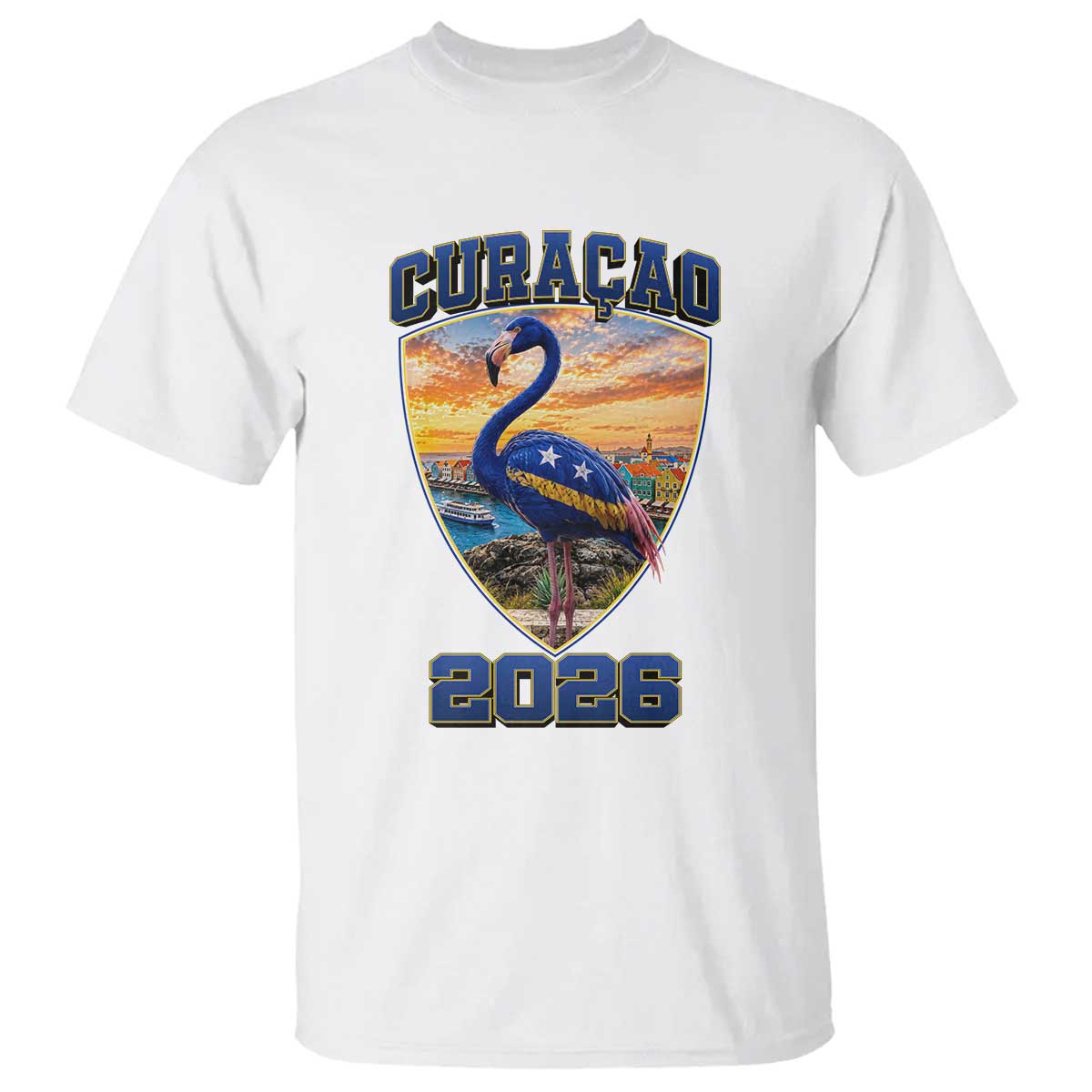 Funny Curacao Flamingo Soccer Lover T Shirt Caribbean Island Gift TS12 White Print Your Wear