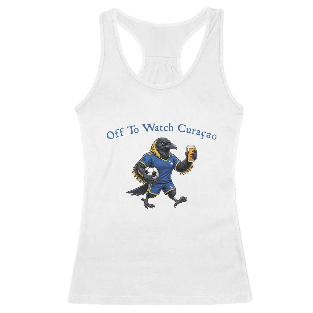Funny Curacao Bird Soccer Fan Gift Racerback Tank Top Off To Watch Curaçao TS12 White Print Your Wear