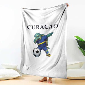 Funny Dabbing Sea Turtle Curaçao Soccer Fan Throw Blanket Caribbean Pride Graphic TS12 Print Your Wear