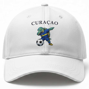 Funny Dabbing Sea Turtle Curaçao Soccer Fan Baseball Cap Caribbean Pride Graphic TS12 Print Your Wear