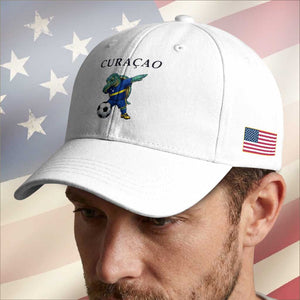Funny Dabbing Sea Turtle Curaçao Soccer Fan Baseball Cap Caribbean Pride Graphic TS12 Print Your Wear