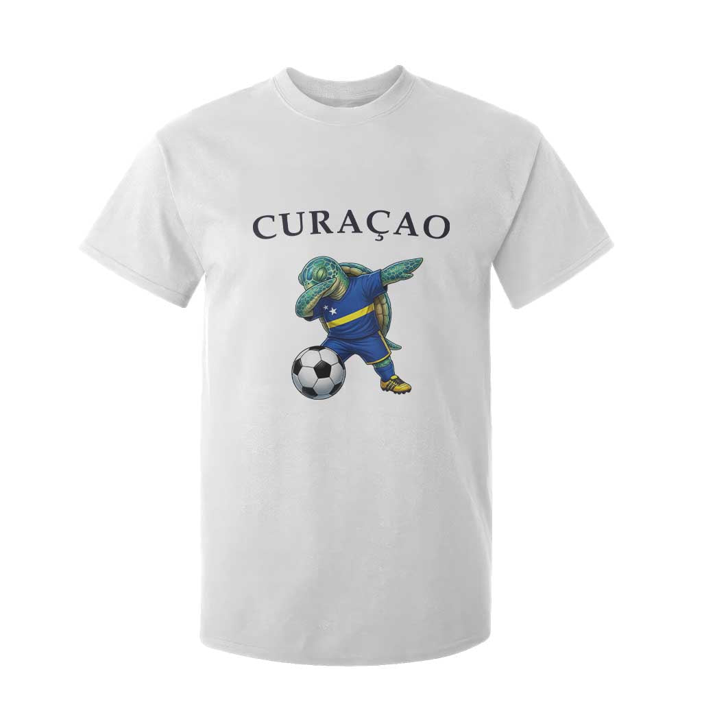 Funny Dabbing Sea Turtle Curaçao Soccer Fan T Shirt For Kid Caribbean Pride Graphic TS12 White Print Your Wear