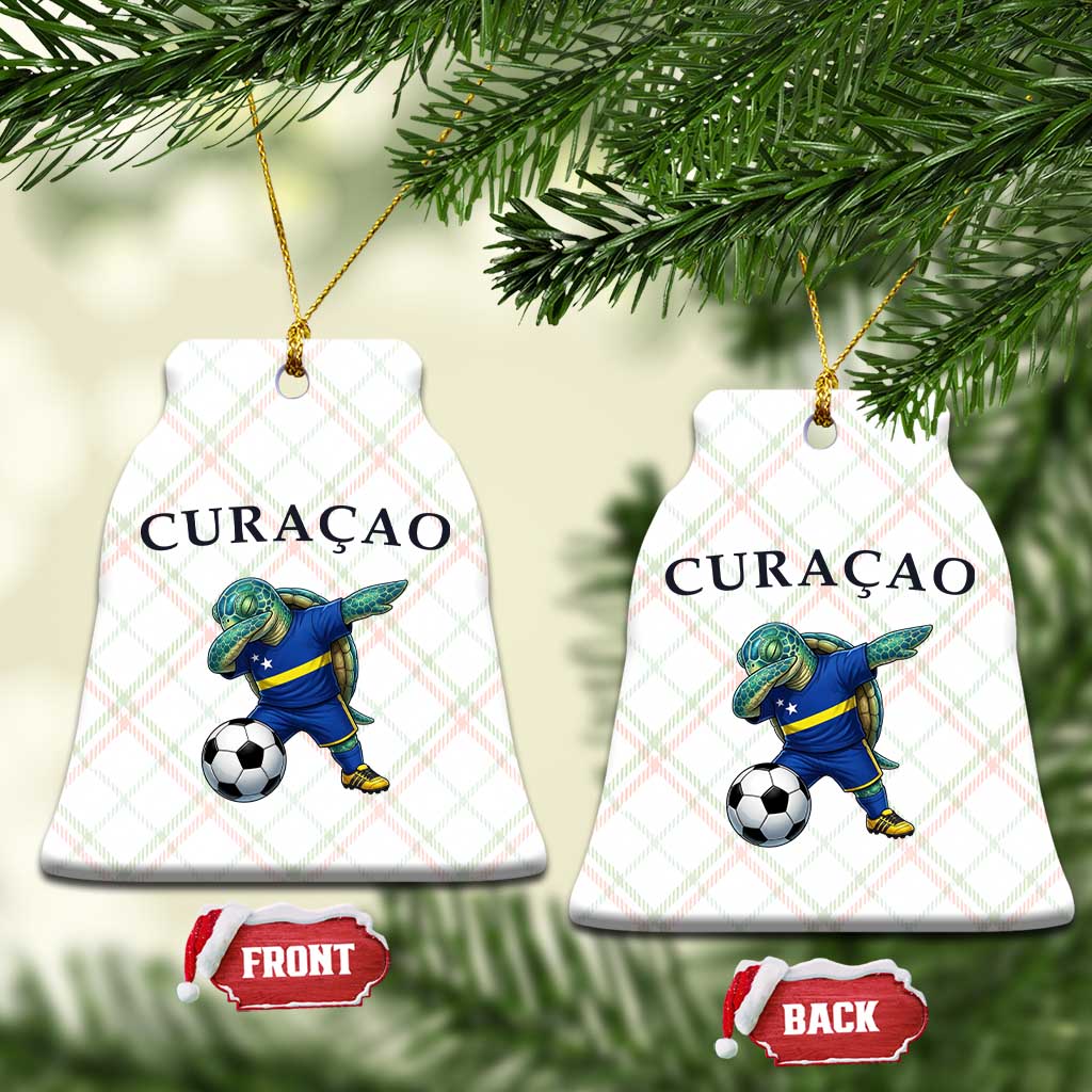 Funny Dabbing Sea Turtle Curaçao Soccer Fan Ceramic Ornament Caribbean Pride Graphic TS12 Print Your Wear