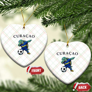 Funny Dabbing Sea Turtle Curaçao Soccer Fan Ceramic Ornament Caribbean Pride Graphic TS12 Print Your Wear