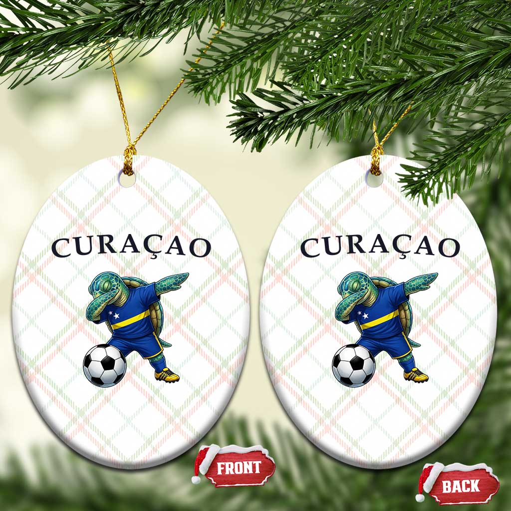 Funny Dabbing Sea Turtle Curaçao Soccer Fan Ceramic Ornament Caribbean Pride Graphic TS12 Print Your Wear