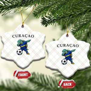 Funny Dabbing Sea Turtle Curaçao Soccer Fan Ceramic Ornament Caribbean Pride Graphic TS12 Print Your Wear