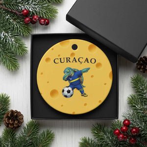 Funny Dabbing Sea Turtle Curaçao Soccer Fan Ceramic Ornament Caribbean Pride Graphic TS12 1pc Yellow Cheese Print Your Wear
