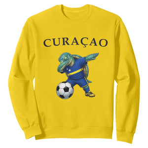 Funny Dabbing Sea Turtle Curaçao Soccer Fan Sweatshirt Caribbean Pride Graphic TS12 Daisy Print Your Wear