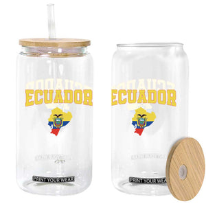 Proud Ecuadorian Map Glass Can Ecuador Roots Heritage Pride TS12 Print Your Wear